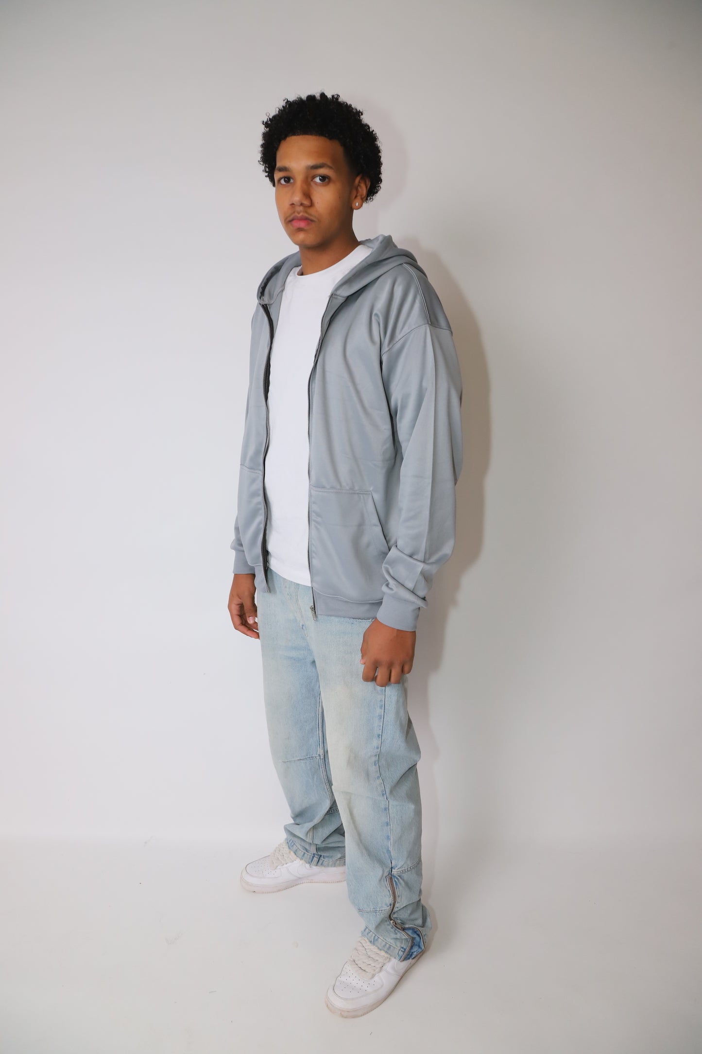 NOCTE - GRIGIO ZIP-UP HOODIE